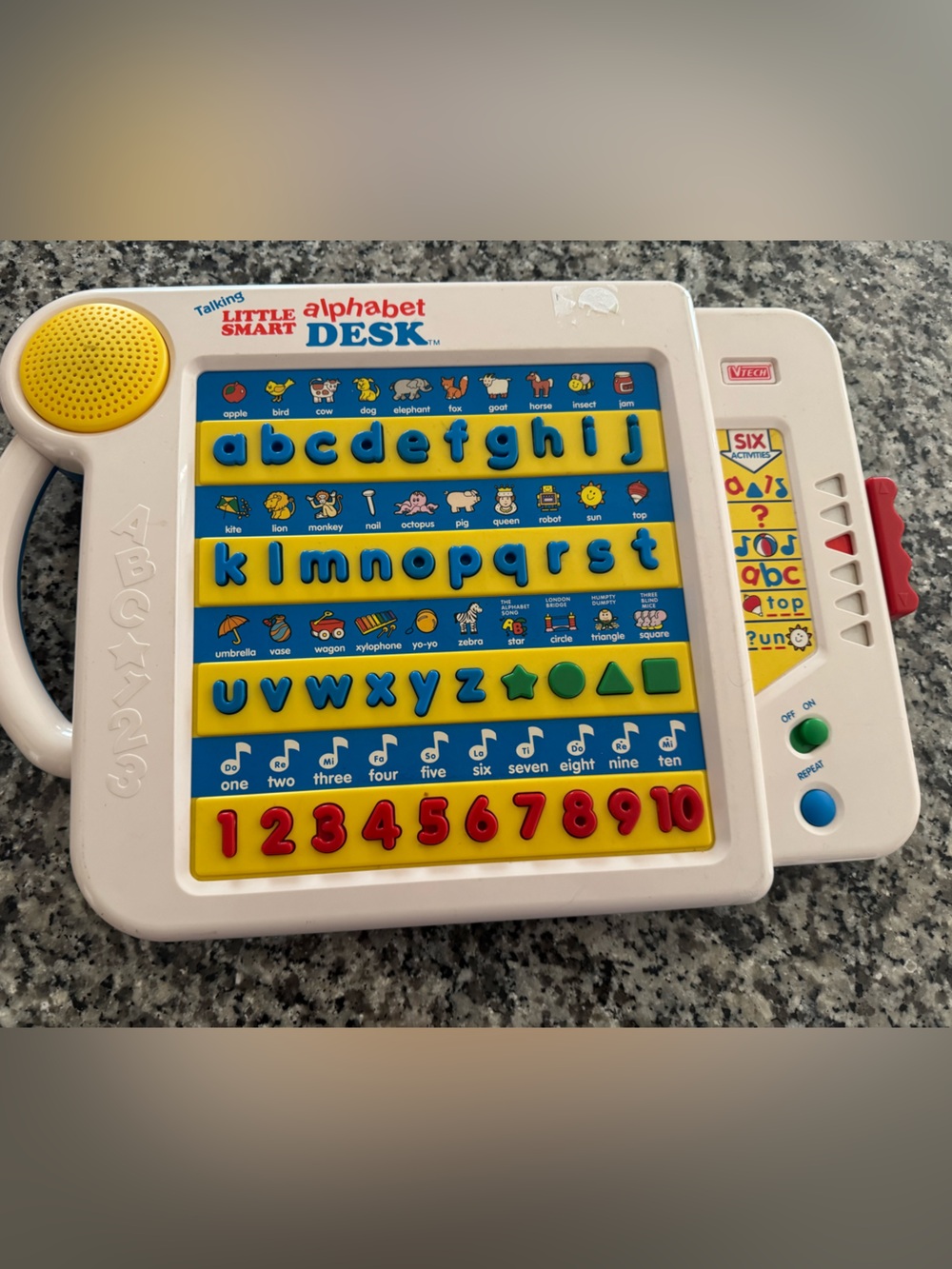 Interactive Alphabet & Numbers Learning Desk — White, Blue, Yellow